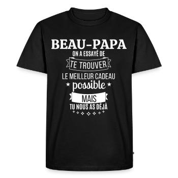 Step-Dad T-shirt - Men's Premium Organic T-Shirt - black - Front - Nico (187cm)