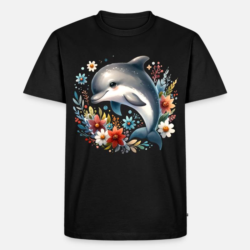 Delfin - Männer Premium Bio T-Shirt - Schwarz