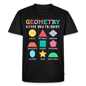 Formes géométriques avec des dictons positifs - T-shirt Premium bio Homme - noir - Devant - Nico (187cm)