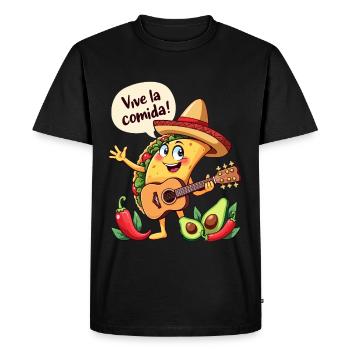 Taco Fiesta avec guitare et flair hispanique - T-shirt Premium bio Homme - noir - Devant - Nico (187cm)