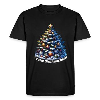 Frohe Weihnachten Weihnachtsbaum - Männer Premium Bio T-Shirt - Schwarz - Vorne - Nico (187cm)