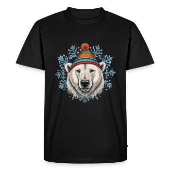 Christmas Polar Bear - Men's Premium Organic T-Shirt - black - Front - Nico (187cm)