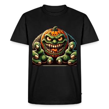Monstre effrayant Halloween - T-shirt Premium bio Homme - noir - Devant - Nico (187cm)