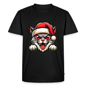 Noël laid Noël Chat Noël - T-shirt Premium bio Homme - noir - Devant - Nico (187cm)