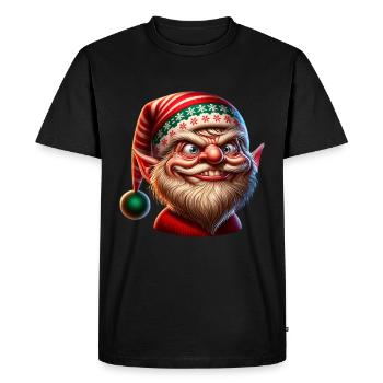 Ugly Elf Santa Claus Ugly Christmas - Men's Premium Organic T-Shirt - black - Front - Nico (187cm)