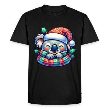 Noël Koala Drôle Famille Enfants Père Noël - T-shirt Premium bio Homme - noir - Devant - Nico (187cm)