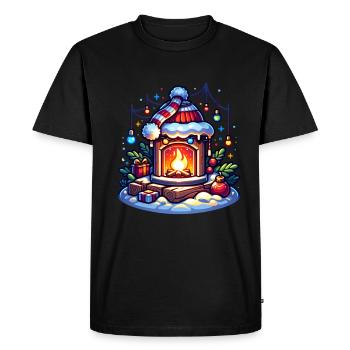 Cheminée de Noël Moche Noël - T-shirt Premium bio Homme - noir - Devant - Nico (187cm)