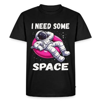 I Need Some Space - Relaxing Astronaut - Men's Premium Organic T-Shirt - black - Front - Nico (187cm)