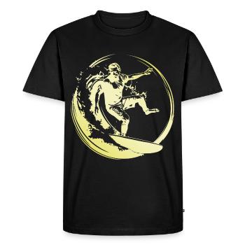 Surfer Man - Men's Premium Organic T-Shirt - black - Front - Nico (187cm)