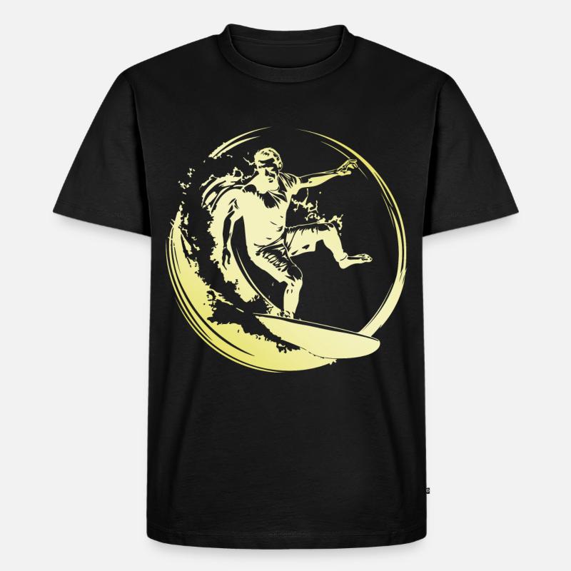 Surfer Mann - Männer Premium Bio T-Shirt - Schwarz