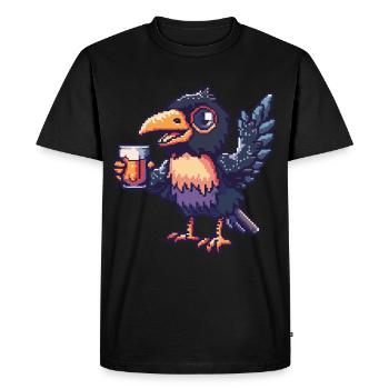 Bière Raven Crow Pixel - T-shirt Premium bio Homme - noir - Devant - Nico (187cm)