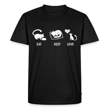 Eat rest love - Men's Premium Organic T-Shirt - black - Front - Nico (187cm)