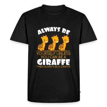 Tall Long-necked Animals Spots Collection Always - Men's Premium Organic T-Shirt - black - Front - Nico (187cm)