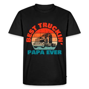 Bonne Fête des Pères Papa Travel Load Apparel - T-shirt Premium bio Homme - noir - Devant - Nico (187cm)