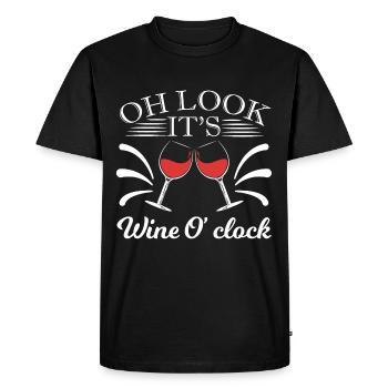 Oh regardez c'est Wine O'clock Tee pour Alcool - T-shirt Premium bio Homme - noir - Devant - Nico (187cm)