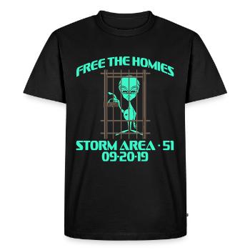 Free The Homies Storm Area 51 09/20/2019 T-shirt - Men's Premium Organic T-Shirt - black - Front - Nico (187cm)