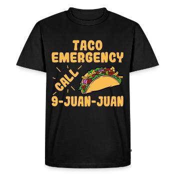 "Appel d'urgence Taco 9-Juan-Juan" pour tous les - T-shirt Premium bio Homme - noir - Devant - Nico (187cm)