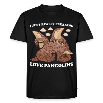 J’adore vraiment les pangolins pangolins - T-shirt Premium bio Homme - noir - Devant - Nico (187cm)
