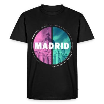 Madrid Spain City Skyline Home Love - Men's Premium Organic T-Shirt - black - Front - Nico (187cm)