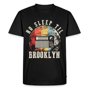 Retro No Sleep Til Brooklyn Retro Radio Stereo - Men's Premium Organic T-Shirt - black - Front - Nico (187cm)