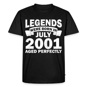 21ème anniversaire Juillet millésime 2001 idée cadeau - T-shirt Premium bio Homme - noir - Devant - Nico (187cm)