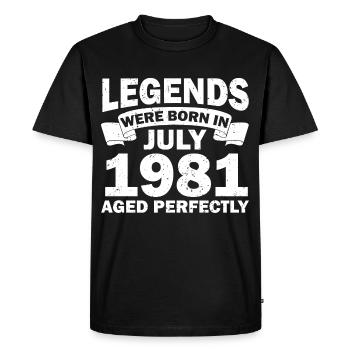 41ème anniversaire Juillet Né en 1981 Idée cadeau - T-shirt Premium bio Homme - noir - Devant - Nico (187cm)