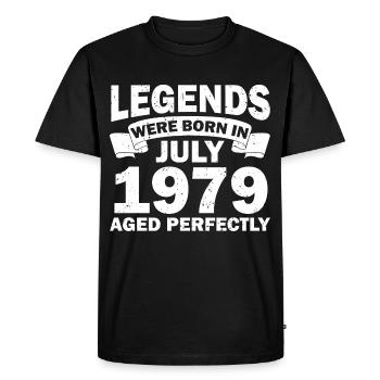 43ème anniversaire Juillet né 1979 Idée cadeau - T-shirt Premium bio Homme - noir - Devant - Nico (187cm)