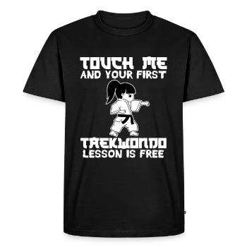 Art Martiaux Ninja Warrior Fighter Design Titre: - T-shirt Premium bio Homme - noir - Devant - Nico (187cm)