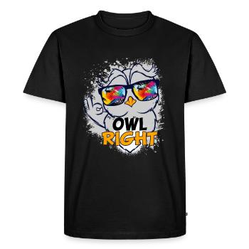 Amant de hibou? Un t-shirt parfait de hiboux Love - T-shirt Premium bio Homme - noir - Devant - Nico (187cm)