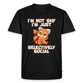 Je ne suis pas timide, je suis juste - T-shirt Premium bio Homme - noir - Devant - Nico (187cm)