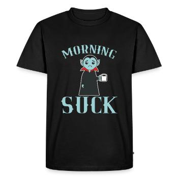 Matin sucer la chemise d'Halloween pour le 31 - T-shirt Premium bio Homme - noir - Devant - Nico (187cm)