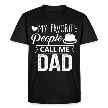 They call me Dad, Dad and Daddy - Men's Premium Organic T-Shirt - black - Front - Nico (187cm)