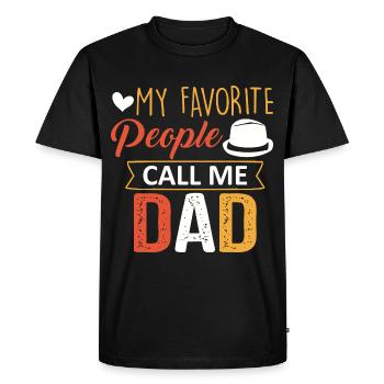They call me Dad, Dad and Daddy - Men's Premium Organic T-Shirt - black - Front - Nico (187cm)