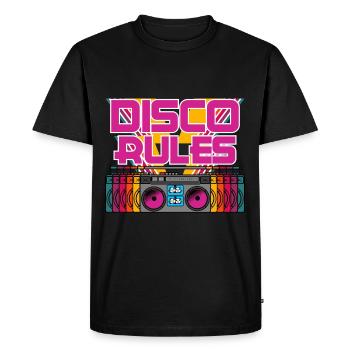 Retro Boombox Radio Music Rhythm Collection - Men's Premium Organic T-Shirt - black - Front - Nico (187cm)