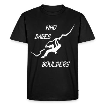 Qui ose, Rochers - T-shirt Premium bio Homme - noir - Devant - Nico (187cm)
