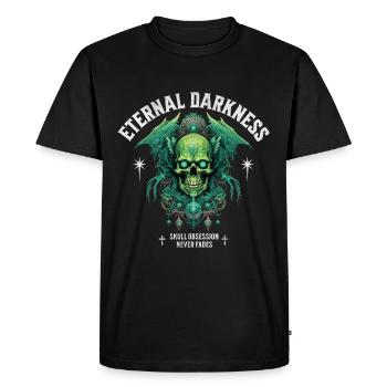 Crâne Crâne Squelette Sombre Sombre - T-shirt Premium bio Homme - noir - Devant - Nico (187cm)