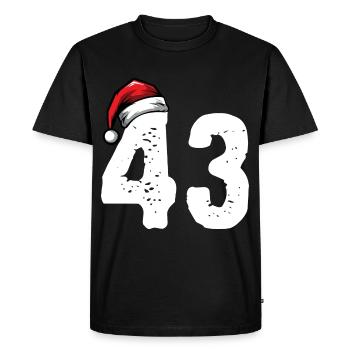 43 Numéro Noël - T-shirt Premium bio Homme - noir - Devant - Nico (187cm)