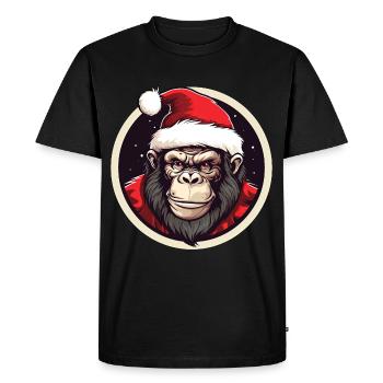 Orangutan Christmas - Men's Premium Organic T-Shirt - black - Front - Nico (187cm)