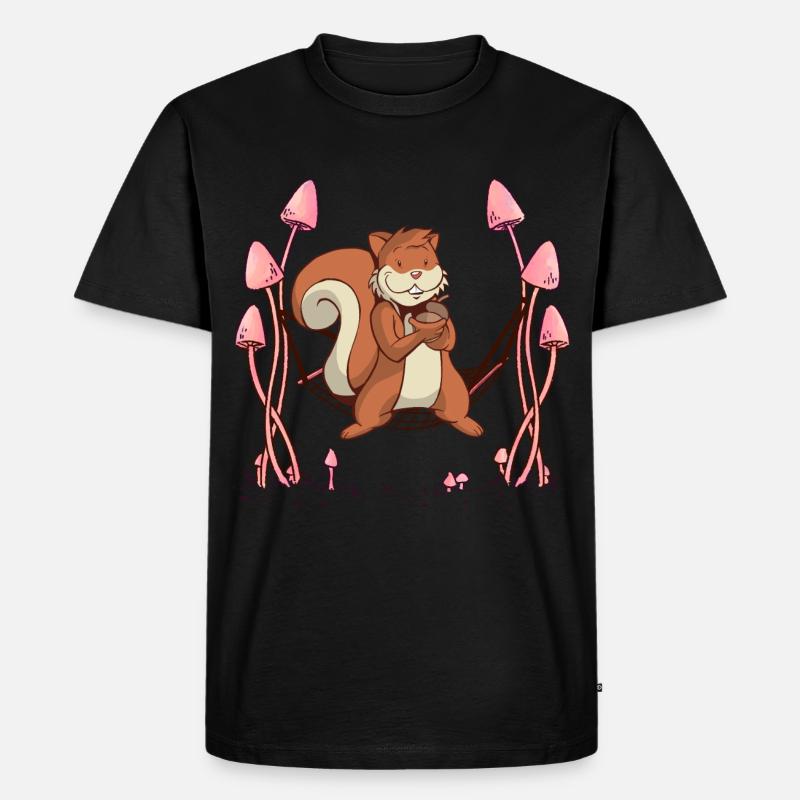 Eichhörnchen Waldtiere Hängematte. - Männer Premium Bio T-Shirt - Schwarz