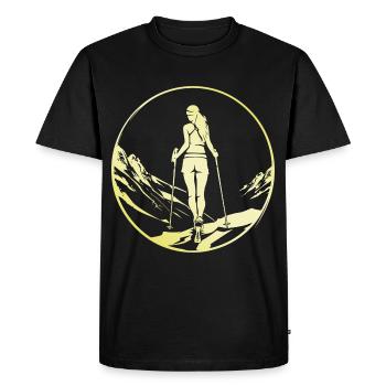Marche Nordique Femme - T-shirt Premium bio Homme - noir - Devant - Nico (187cm)