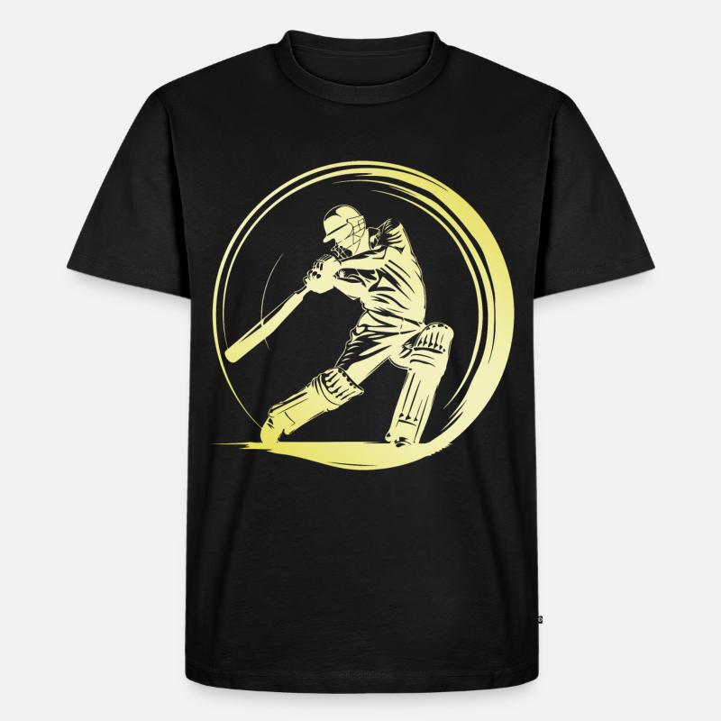 Cricket Mann - Männer Premium Bio T-Shirt - Schwarz