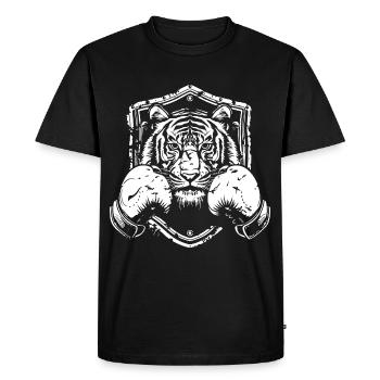 Tiger Boxer Fighter - T-shirt Premium bio Homme - noir - Devant - Nico (187cm)