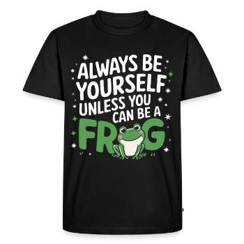 Grenouille Crapaud - T-shirt Premium bio Homme - noir - Devant - Nico (187cm)