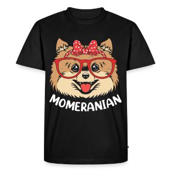 Pomeranian Pomeranian Dog - Men's Premium Organic T-Shirt - black - Front - Nico (187cm)