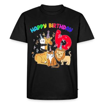6 Anniversaire 6 Ans Enfant Animaux Cadeau - T-shirt Premium bio Homme - noir - Devant - Nico (187cm)