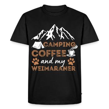 Weimaraner Coffee Camping Dog Cafe - Men's Premium Organic T-Shirt - black - Front - Nico (187cm)