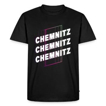 Chemnitz Allemagne City Font Skyline Accueil - T-shirt Premium bio Homme - noir - Devant - Nico (187cm)
