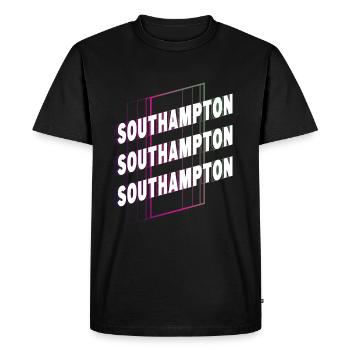 Southampton Angleterre UK City Font Skyline - T-shirt Premium bio Homme - noir - Devant - Nico (187cm)