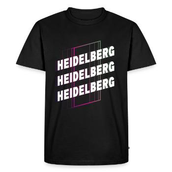Heidelberg Allemagne City Font Skyline - T-shirt Premium bio Homme - noir - Devant - Nico (187cm)
