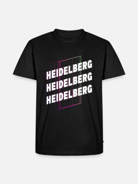 Heidelberg Germany City Font Skyline - Men's Premium Organic T-Shirt - black